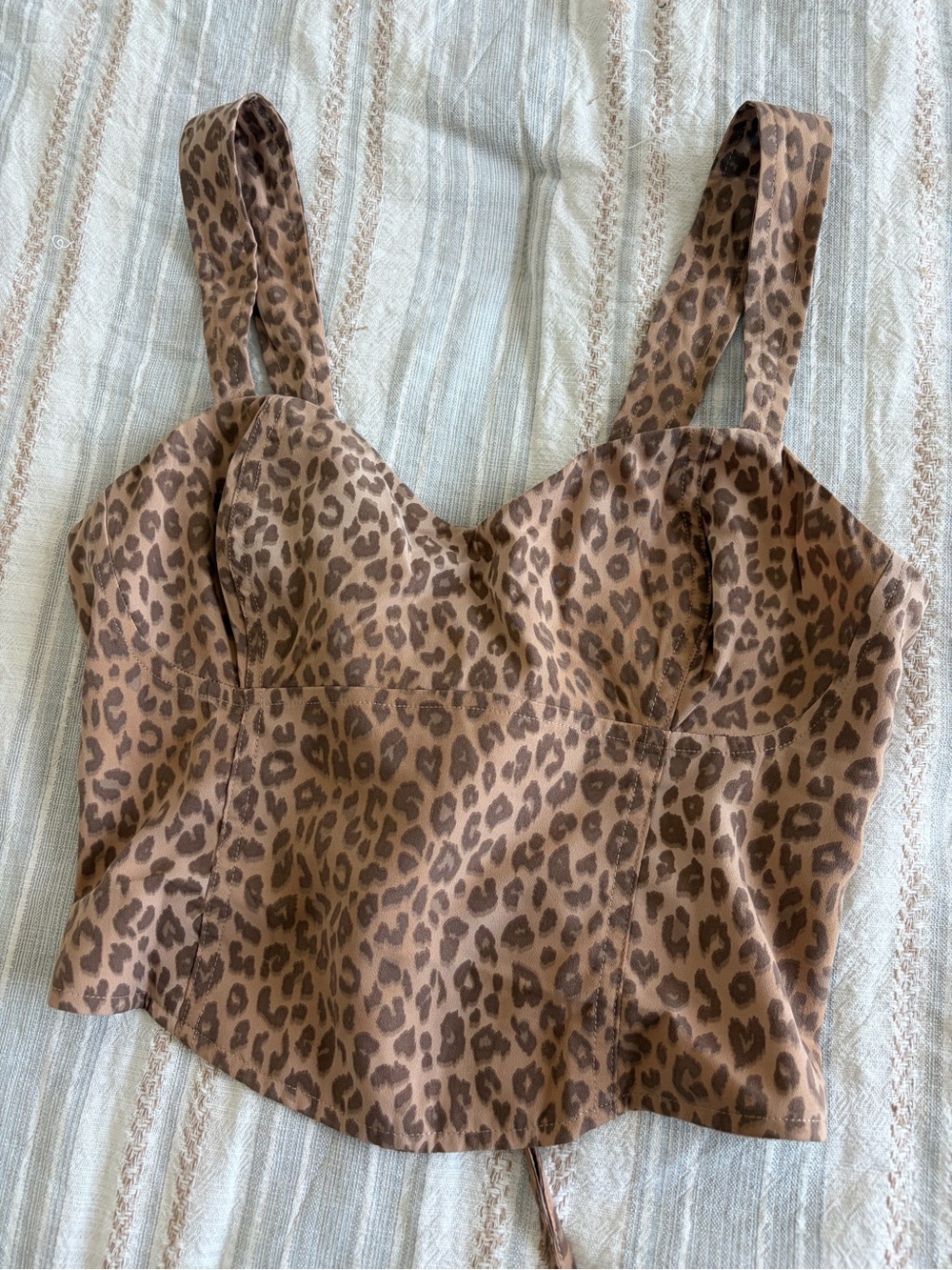 PINK Victoria's Secret Brown Leopard Bustier Crop Top